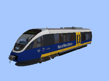 Variante 2.1 (643, NordWestBahn VT718 (A-Wagen), blau/gelb)